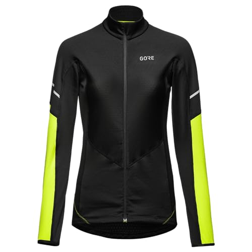 GORE WEAR Herren Thermo Zip Shirt langarm, Black/Neon Yellow, 34 EU