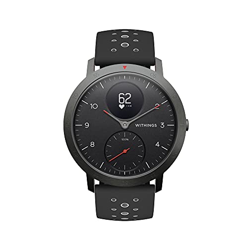 Withings Steel HR Sport - Multisport Hybrid Smartwatch, Connected GPS, Herzfrequenz, Fitnessniveau via VO2max, Aktivitäts- und Schlaftracking, Benachrichtigungen, 40mm