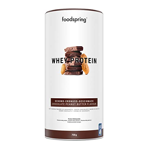 foodspring Whey Protein Pulver, 750g, Schoko-Erdnuss, Eiweißpulver zum Muskelaufbau, Hergestellt in Deutschland